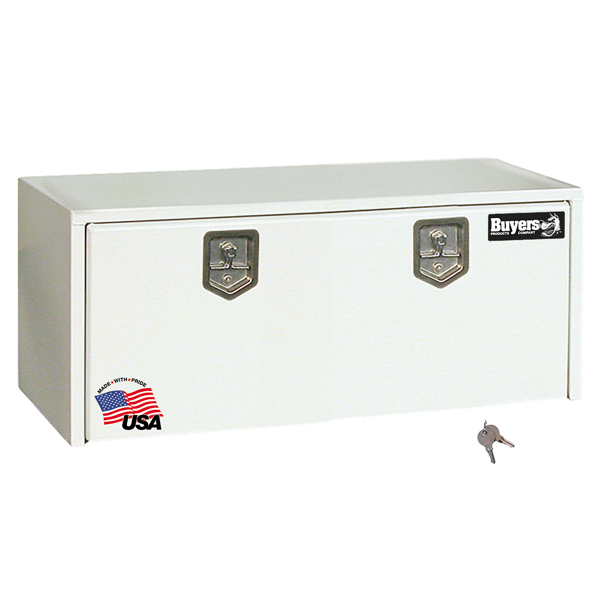 Buyers Products, 48x18x18in. Steel Underbody Truck Tool Job Storage Box, Width 48 in, Material Carbon Steel, Color Finish Glossy White, Model# 1702410